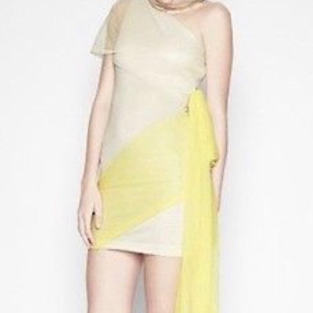 bcbg one shoulder dress